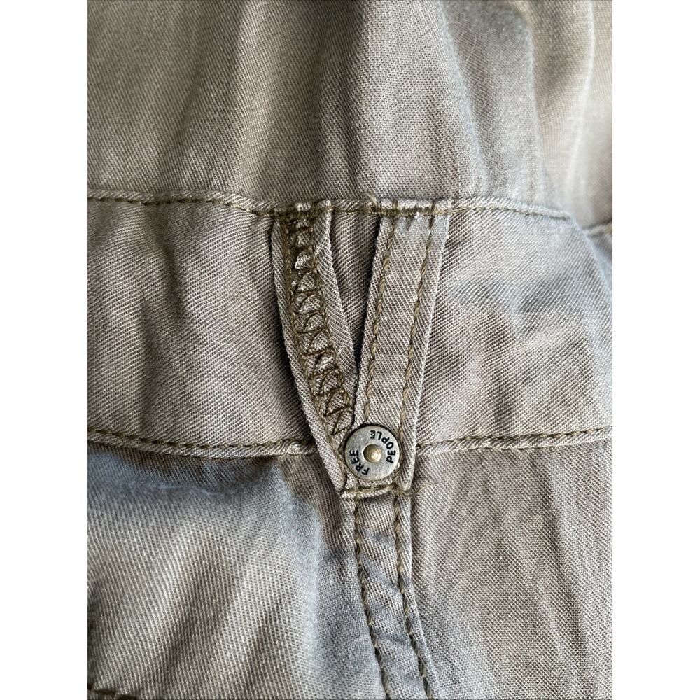 Free People Women's Utility Pantsuit Sz 4 100% Rayon Cargo Jumpsuit Boho - Picture 7 of 16